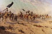 Robert Talbot Kelly The Flight of the Khalifa after his defeat at the battle of Omdurman, 2nd September 1898 France oil painting artist